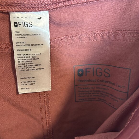 FIGS Women's Kade Cargo Scrub Pants Mauve Pink - Small - Picture 6 of 6